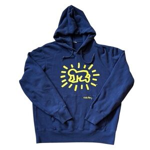 Keith Haring Uniqlo Radiant Baby Hoodie Pullover Pop Art Graffiti Blue Large